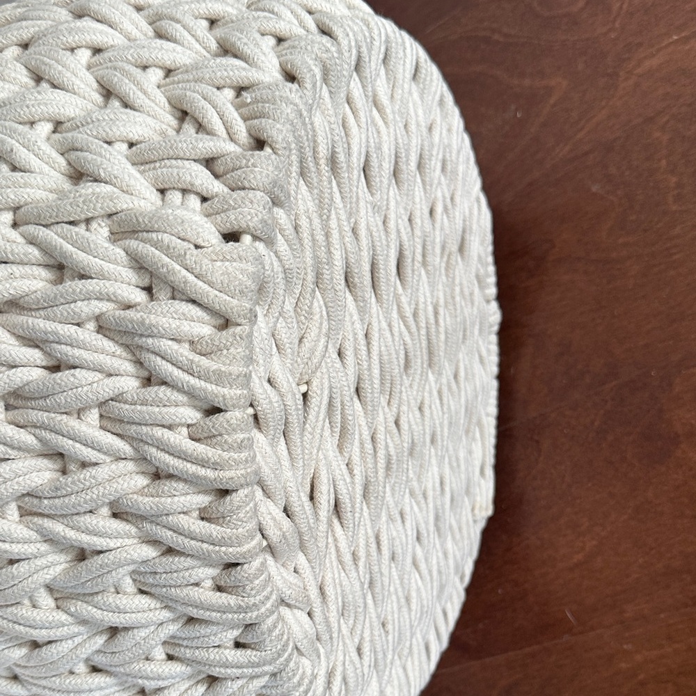 Crate & Barrel - Rulon White Medium Blanket Basket - Picture 8 of 8